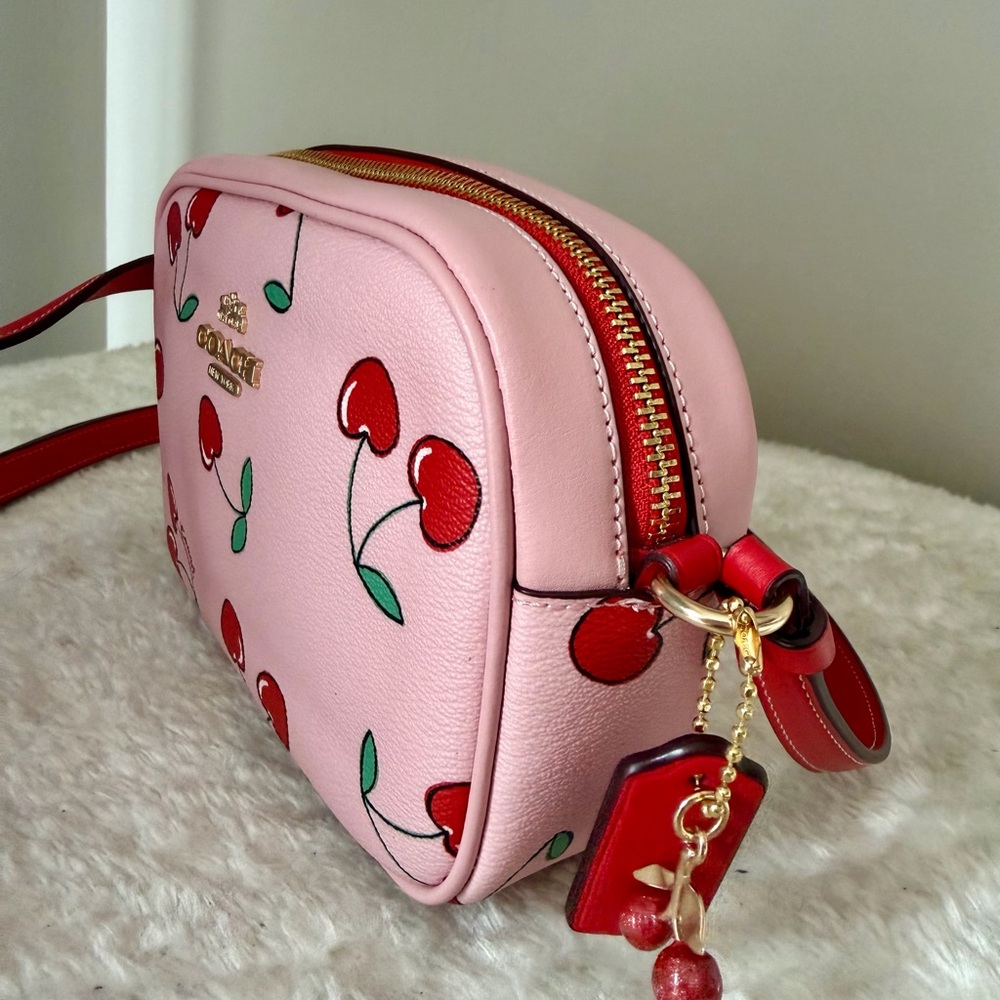 Coach Mini Jamie Camera Bag With Heart Cherry Print - Picture 5 of 12